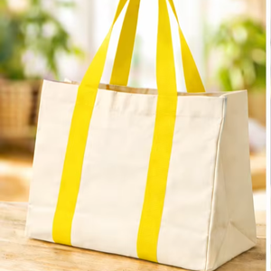 Bolsa de Mano de Lona Personalizada de Gran Capacidad para Mujer, Diseño con Letras Impresas, Bolsa de Compras para Uso Diario en la Playa, Mediana/Grande, para Regalo - Product Image 2