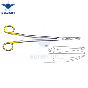 Ciseaux chirurgicaux Gorney-Freeman 17 cm (6-3/4 pouces) courbés en carbure de tungstène doré TC, en acier inoxydable de précision, avec poignée en plastique - Product Image 2