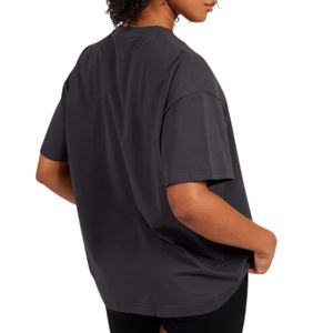 เสื้อยืดโอเวอร์ไซส์ผู้หญิง สไตล์ลำลอง ทรงหลวม ไหล่ตก แขนสั้น คอกลม สตรีทแวร์ ผ้าฝ้าย เสื้อยืดพื้นฐาน ขายส่ง OEM - Product Image 2