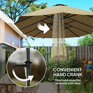 Ombrellone a braccio laterale extra large da 4 metri per patio con manovella facile e protezione solare UPF30+ per esterni - Product Image 5