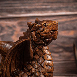 Custom Engraved <b>Dragon</b> Statue Wooden <b>Art</b> Handcrafted Wooden <b>Dragon</b> Ornament for Home Natural Hardwood <b>Dragon</b> Sculpture Gift - Product Image 3