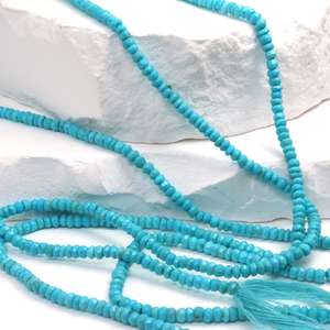 Cuentas Redondas Facetadas de Turquesa Azul Natural de 3mm para Fabricación de Joyería, Hilo de Cuentas para Hacer Pulseras y Collares DIY - Product Image 3