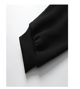 Conjunto Deportivo con Capucha para Hombre, Color Negro, Manga Larga, Pantalones Deportivos Casuales con Bolsillos Laterales, Ropa de Otoño, Transpirable, Color Sólido, Corte Regular - Product Image 5