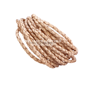 3mm Natural Bolo <b>Braided</b> Leather Cord Gold Silver Copper Finish for Fashion Jewelry Necklace Bracelet <b>Accessories</b> - Product Image 3