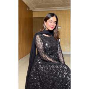 ชุด anarkali สำหรับใส่ในงานปาร์ตี้ขนาด XS มีด้ายปัก - Product Image 5