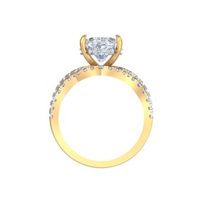 Anillo de Compromiso de Diamante Cultivado en Laboratorio con Corte Ovalado, Chapado en Oro sobre Plata 925, Anillo de Boda Solitario para Mujer, Certificado por Terceros - Product Image 3