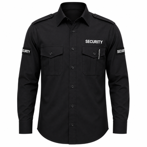 Camisa de Uniforme de Guardia de Seguridad de Alta Calidad a Precio de Fábrica, Manga Larga, con Epaulettes, Color Sólido, Venta al Por Mayor, Logotipo Personalizado, para Aeropuerto - Product Image 1