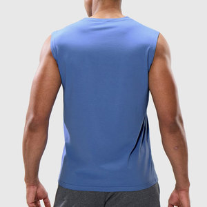 Men's Summer New Design Stretchy <b>Tank</b> <b>Top</b> Round Neck Cut Out Vest Running Wear Outdoor Fashion Breathable <b>Loose</b> Fit Quick Dry - Product Image 3
