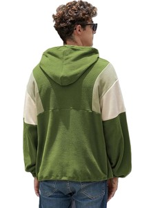 Sweat-shirt à capuche surdimensionné pour homme en polaire, avec blocs de couleur et manches raglan, décontracté pour l'automne - Product Image 5
