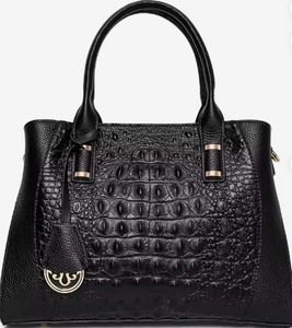 Sac fourre-tout noir à motif géométrique pour femme, avec décoration métallique, fermeture éclair tendance, poignée unique, durable, imperméable, pour usage quotidien - Product Image 1