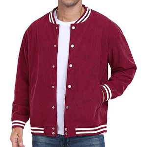 Chaqueta Varsity de Forro Polar para Hombre, Mezcla de Poliéster, Exterior Liso, Interior Suave, Estilo Béisbol Universitario, Cálida, Ligera, para Invierno - Product Image 3