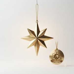 Pendentif étoile 3D multicouche en laiton pour espaces intérieurs, ambiance festive et décorations saisonnières - Product Image 1