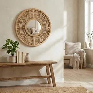 High Quality Wooden <b>Frame</b> Design Mirror Suitable For Living Spaces Hotel And Restaurant Styling - Product Image 2