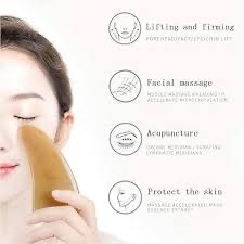 Masseur facial ovale en corne de buffle écologique ILAHI, planche Gua Sha finition polie, art populaire Uttar Pradesh, lifting et raclage du visage - Product Image 4