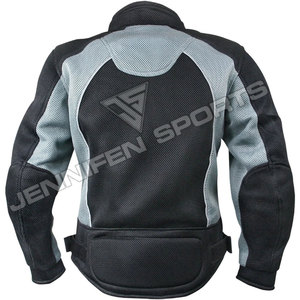 Vestes de moto pour femmes en tissu mesh respirant coupe-vent bicolore style motard col mandarin coupe ajustée - Product Image 5