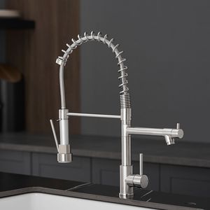 Rubinetto da Cucina Commerciale in Acciaio Inossidabile con Maniglia Singola e Doccetta Estraibile, Miscelatore Monocomando per Lavello - Product Image 3