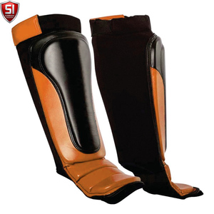 Protège-tibias de boxe pour entraînement de combat, protection de la cheville et du cou-de-pied, chauffe-jambes MMA Muay Thai, protège-tibias légers en PU - Product Image 2