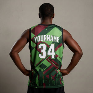 Nueva Camiseta de Baloncesto Personalizada 2026, Talla Grande, para Hombre, 100% Poliéster, Bloques de Color, Sublimada, Transpirable - Product Image 5