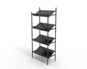 Black Metal 4-Layer <b>Storage</b> Shelving <b>Unit</b> for Kitchen, Garage & Living Room - Product Image 1