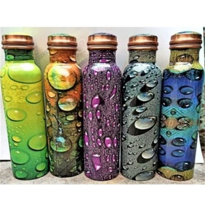 Botella de agua para gimnasio, yoga y oficina, hecha de cobre puro, botella de cobre esmaltada de nuevo diseño, a un precio asequible. - Product Image 1