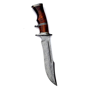 Couteau en acier Damas avec manche en bois, lame à pointe tombante, bord biseauté, épaisseur 0,7 mm, qualité DIY - Product Image 5