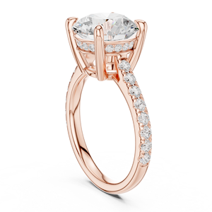 Anillo de Oro Sólido de 14K con Diamante Cultivado en Laboratorio de Corte Redondo de Diseño para Regalo, Fiesta, Aniversario y Uso Diario - Product Image 2