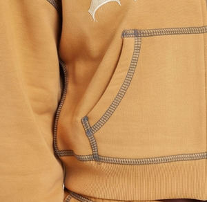 Conjunto de chándal con capucha y bordado para mujer, sudadera con cremallera completa, pantalones de algodón, conjunto informal holgado para invierno, chándal con cremallera. - Product Image 5