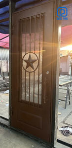 Puerta de Entrada de Hierro Forjado con Motivo de Estrella Arquitectónica 2026, Puerta Frontal de Seguridad Decorativa de Lujo Personalizada para Exteriores de Villas - Product Image 6