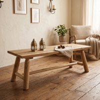 Banc long moderne en teck, tabouret de jardin pivotant et pliable, en bois massif écologique, artisanal de qualité supérieure, pour extérieur, salon et cuisine