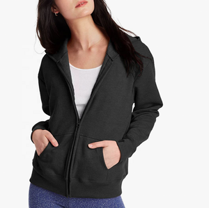 Veste de sport à manches zippées de meilleure qualité pour hommes et femmes Street Wear Sweat à capuche solide avec logo brodé Longue longueur - Product Image 1