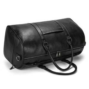 Men's Genuine Leather <b>Duffel</b> <b>Bag</b> 30-40L Zipper Closure Soft Handle Casual Style Interior Compartment Gym Travel <b>Bag</b> - Product Image 3
