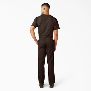 Pantalones Formales de Pierna Recta para Hombre, Cintura Media, Cierre de Botones, Antiarrugas, de Poliéster, con Bolsillos Laterales, para Otoño - Product Image 5