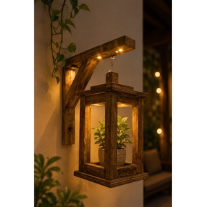 Lanterne en bois rustique faite à la main, luminaire décoratif suspendu pour patio, allée, balcon, mariage, fête, restaurant, hôtel - Product Image 5