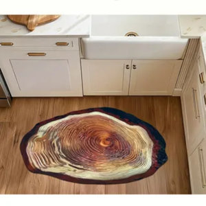 Alfombrilla de Baño Personalizada de Tierra de Diatomeas con Diseño de Grano de Madera Moderno, Súper Absorbente, de Secado Rápido y Antideslizante con Diseño de Anillos de Árbol - Product Image 2