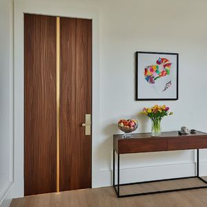 Puerta Interior de Madera Compuesta Sólida y Duradera con Marco Metálico, Diseño Moderno Impermeable con Acabado Pintado para Dormitorio y Uso en Villas - Product Image 3