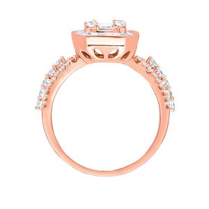 Anillo de Oro Rosa con Diamante Cultivado en Laboratorio, Diseño de Corazón Infinito - Product Image 3