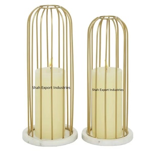 Wedding Decoration Brass <b>Tealight</b> Candle <b>Lantern</b> With Marble Base Gold Candle Holder for Home and Christmas Decor - Product Image 1