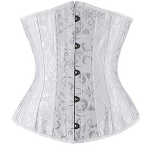 Corsé de satén blanco para mujer, faja moldeadora de cintura con control firme, diseño de gancho y ojal, transpirable, para uso diario, talla adulta - Product Image 6