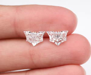 OM GEMS - Par de diamantes cultivados en laboratorio, corte personalizado de 3.08 CT, CVD/HPHT, corte de murciélago, VVS-VS, perforados con láser, sueltos, para joyería - Product Image 3