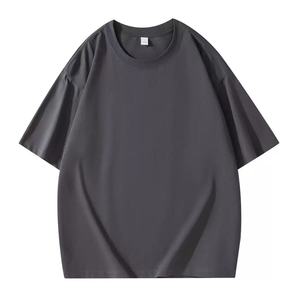 T-shirt oversize pour homme en coton épais, col rond, manches courtes, coupe ample, streetwear urbain, tee-shirt décontracté essentiel - Product Image 2