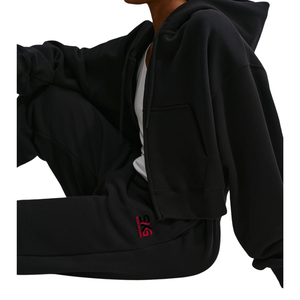 Pantalon de jogging pour homme Shakargarh, noir, mi-lourd, coupe large, taille élastique avec cordon de serrage, respirant, polyester/coton, pantalon de survêtement d'hiver - Product Image 3
