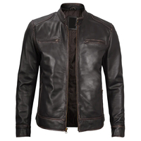 Veste en cuir véritable marron vintage personnalisée pour homme, veste de motard en cuir de vachette vieilli, coupe ajustée, style rétro, manteau moto, grandes tailles, OEM
