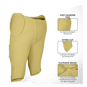 Pantalon de football américain en tissu uni et à séchage rapide, longueur genou, personnalisable avec étiquette privée. - Product Image 4