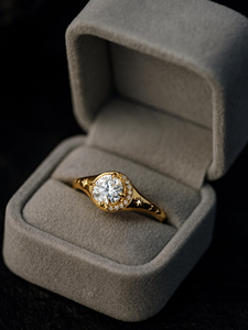 Anillo de Compromiso con Diamante Cultivado en Laboratorio, Oro Sólido de 14K, Engaste de Bisel, Corte Brillante Redondo, Joyería Nupcial para Mujer - Product Image 2