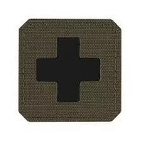Patch camouflage rectangulaire avec croix noire et étoiles brodées, à coudre sur tissu
