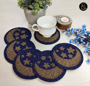Sous-verres artisanaux perlés, tapis décoratifs pour boissons, accessoires de protection de table faits à la main pour verres à café, thé, vin, idéal pour offrir - Product Image 1