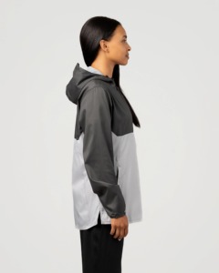 Veste à capuche pour femme, à blocs de couleur, manches longues, coupe-vent, en polyester tissé, pour l'automne - Product Image 6