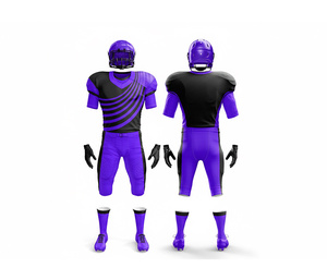 Maillots de football américain respirants, ensemble uniforme complet, sublimation personnalisée |   Tenue de football d'équipe |   Vêtements de sport en polyester respirant - Product Image 3