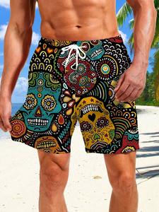 กางเกงว่ายน้ำชายแบบ unisex แห้งเร็ว น้ำหนักเบา ลายดอกไม้ ผ้าทอระบายอากาศ เอวยางยืดพร้อมเชือกผูก - Product Image 3