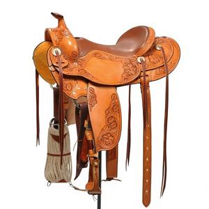 Sillín de Carreras Inglés de Cuero Genuino Duradero con Estructura de Madera, Transpirable y Cómodo, Herrajes Personalizados de Acero Inoxidable SUS304, Modelo NA299 BS - Product Image 1